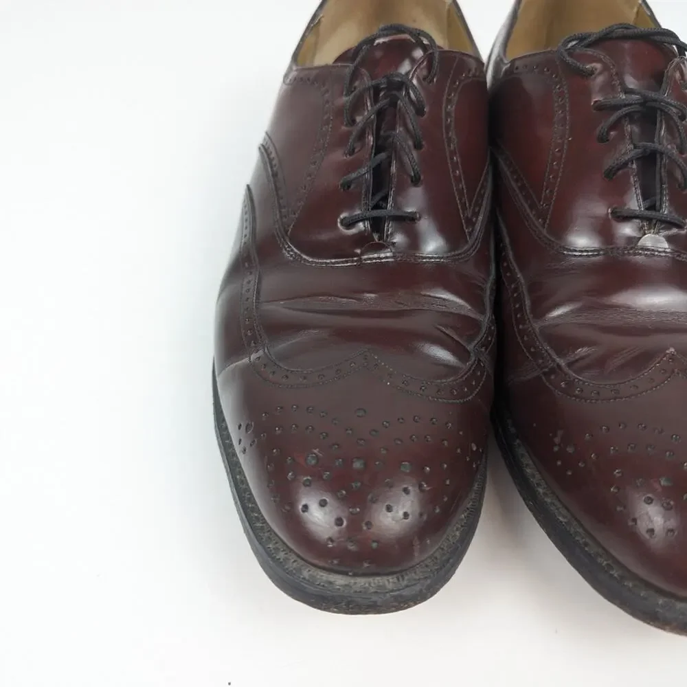 Johnston & Murphy Brown Leather Wingtip Brogue Oxford Size 9.5